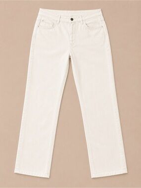 Soft Surroundings White Straight Leg Stretch Jeans Size 14